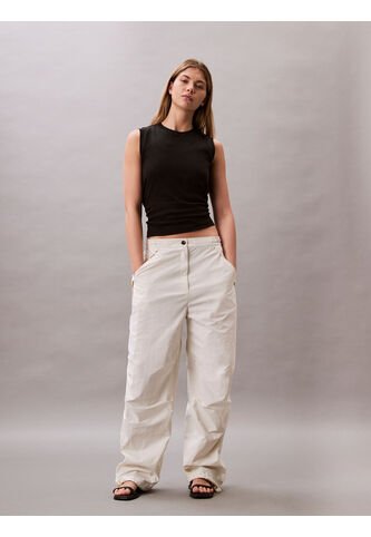 Pantalones Blanco Parachute De Nailon Suave Calvin Klein Calvin Klein