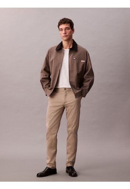 Pantalón Beige Chino Slim De Tejido Elástico Calvin Klein