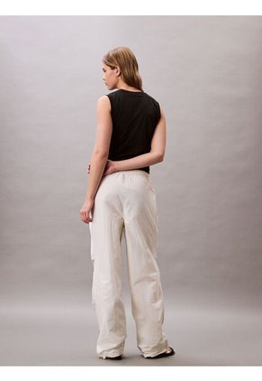 Pantalones Blanco Parachute De Nailon Suave Calvin Klein