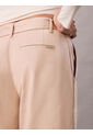 Pantalón Beige De Sarga De Algodón Con Cinturón Calvin Klein de Calvin Klein
