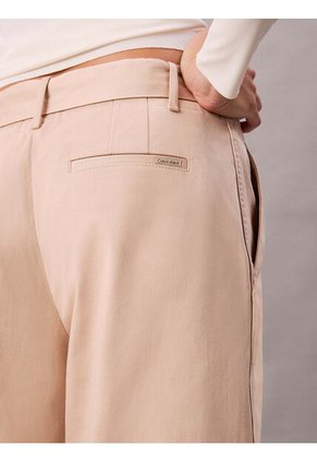 Pantalón Beige De Sarga De Algodón Con Cinturón Calvin Klein