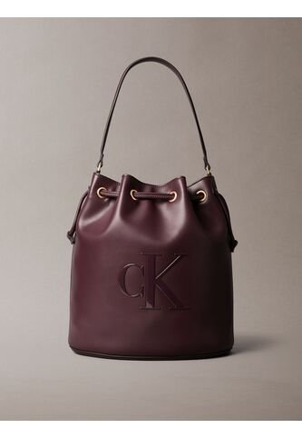 Bolso Marrón Saco Con Logo Monograma Grabado Calvin Klein Calvin Klein