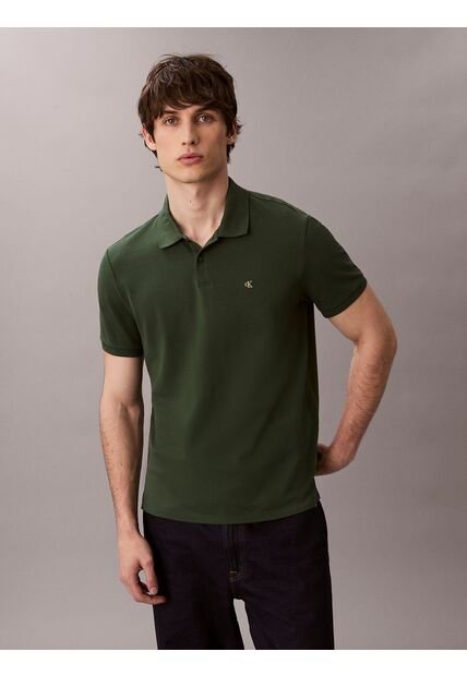 Polo Verde Clásico De Piqué De Algodón Calvin Klein