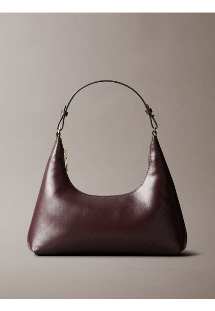 Bolso Café De Hombro Con Logo Monograma En Todo El Artículo Calvin Klein