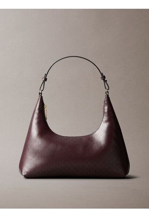 Bolso Café De Hombro Con Logo Monograma En Todo El Artículo Calvin Klein