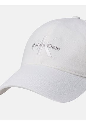 Gorra Blanca De Algodón Con Monograma Bordado Calvin Klein
