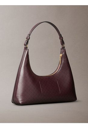 Bolso Café De Hombro Con Logo Monograma En Todo El Artículo Calvin Klein