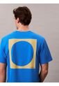 Camiseta Azul Con Logo Estampado En Alineado Derecho Calvin Klein de Calvin Klein