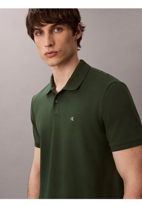 Polo Verde Clásico De Piqué De Algodón Calvin Klein