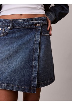 Falda Azul Mini Cruzada Denim Calvin Klein