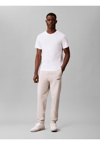 Jogger Beige De Felpa Francesa Con Logo Calvin Klein Calvin Klein