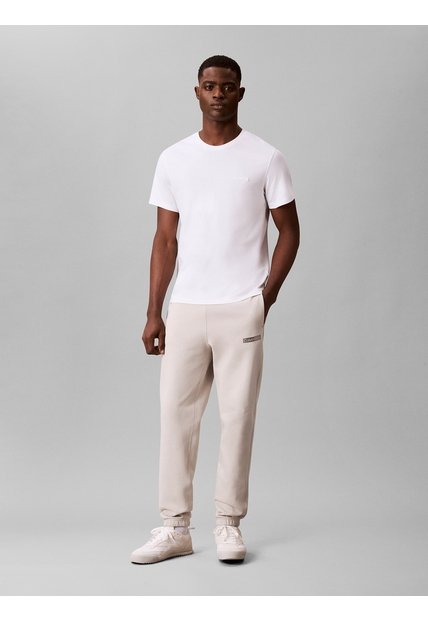 Jogger Beige De Felpa Francesa Con Logo Calvin Klein