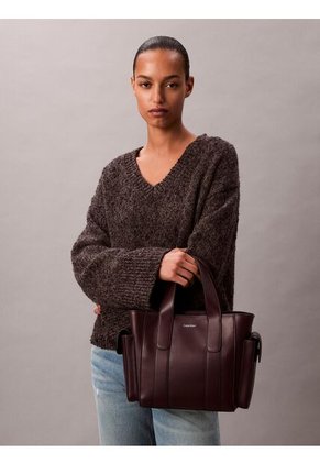 Tote Marrón Bag Pequeño De Jacquard Con Logo Calvin Klein