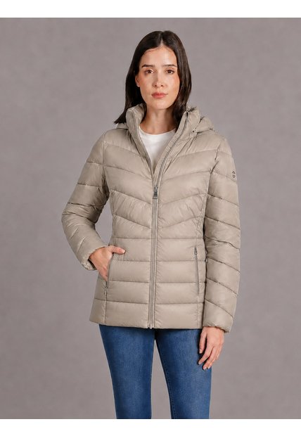 Chaqueta Beige Corta Ultraligera Con Relleno De Plumón Calvin Klein