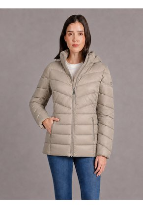 Chaqueta Beige Corta Ultraligera Con Relleno De Plumón Calvin Klein
