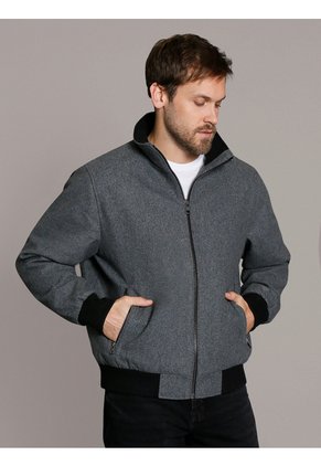 Chaqueta Gris Bomber De Lana Calvin Klein
