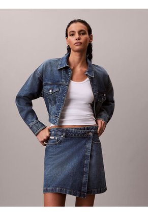 Falda Azul Mini Cruzada Denim Calvin Klein