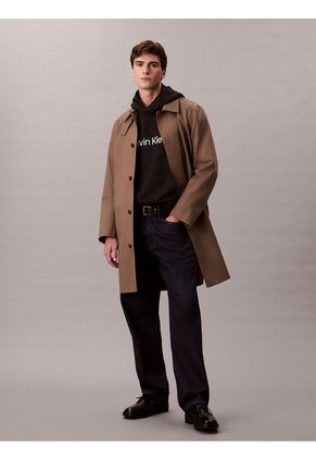 Buzo Negro Con Capota De Felpa Premium Con Logo Estampado Calvin Klein