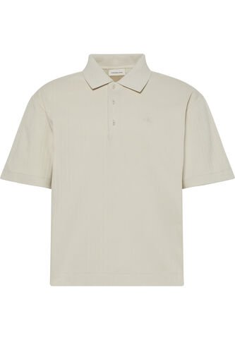 Polo Beige Relaxed De Manga Corta Con Tejido De Canalé Calvin Klein Calvin Klein