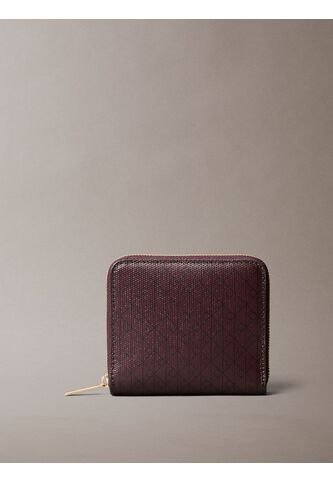 Billetera Café Cuadrada Con Cremallera Y Monograma Calvin Klein Calvin Klein