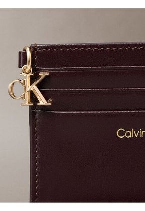Tarjetero Marrón De Cuero Con Cremallera Calvin Klein