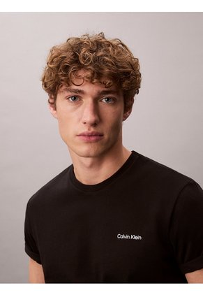 Camiseta Negra Con Micro Logo Calvin Klein