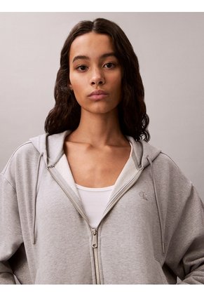Buzo Gris Cropped Con Cierre De Cremallera Calvin Klein