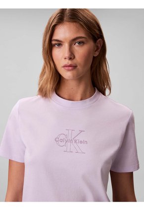 Camiseta Lila Clásica Con Monologo Calvin Klein