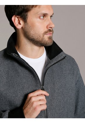Chaqueta Gris Bomber De Lana Calvin Klein