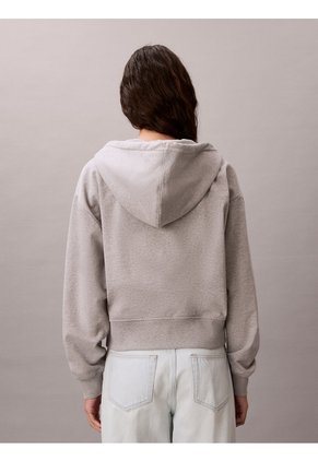 Buzo Gris Cropped Con Cierre De Cremallera Calvin Klein