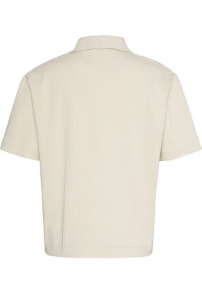 Polo Beige Relaxed De Manga Corta Con Tejido De Canalé Calvin Klein