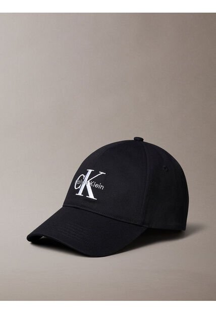Gorra Negra De Algodón Con Monograma Bordado Calvin Klein