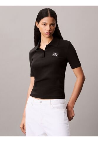 Polo Negro Con Insignia Calvin Klein Calvin Klein