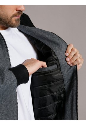 Chaqueta Gris Bomber De Lana Calvin Klein