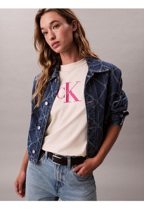 Camiseta Blanca Clásica Con Monograma Estampado Calvin Klein