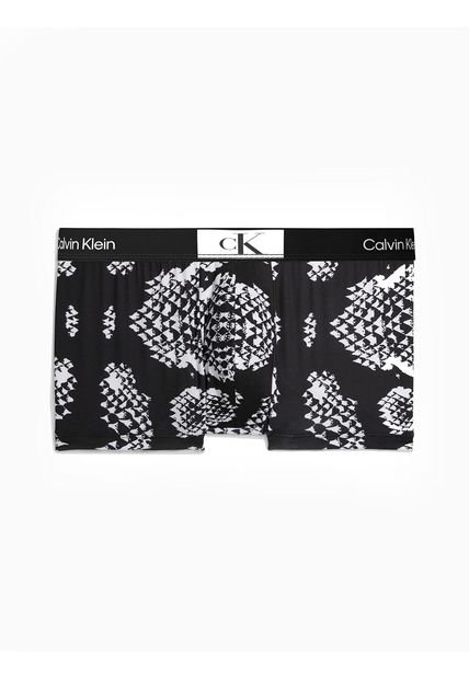 Boxer Negro Estampado En Microfibra Low Rise Trunk Calvin Klein