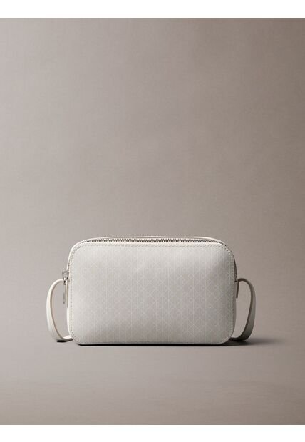 Bolso Blanco Cruzado Con Logo Monograma En Todo El Artículo Calvin Klein