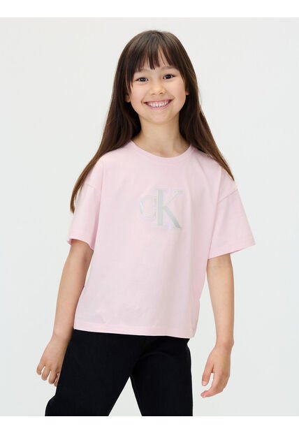 Camiseta Morado Corta Con Monograma Con Acabado Brillante Calvin Klein