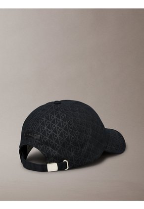 Gorra Negra Con Estampado De Monograma Calvin Klein