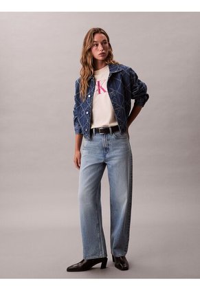 Camiseta Blanca Clásica Con Monograma Estampado Calvin Klein