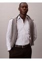 Camisa Gris Manga Larga A Rayas Calvin Klein de Calvin Klein