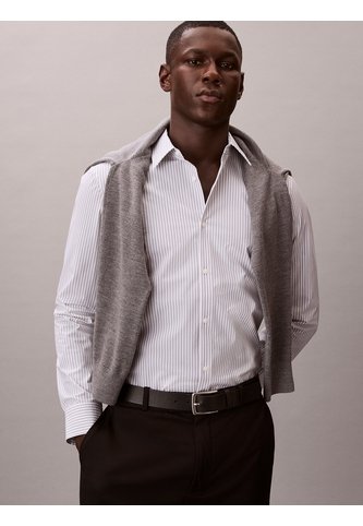Camisa Gris Manga Larga A Rayas Calvin Klein Calvin Klein