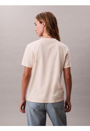 Camiseta Blanca Clásica Con Monograma Estampado Calvin Klein