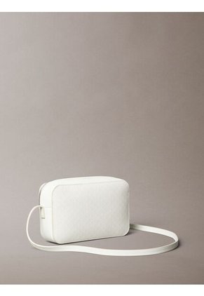 Bolso Blanco Cruzado Con Logo Monograma En Todo El Artículo Calvin Klein