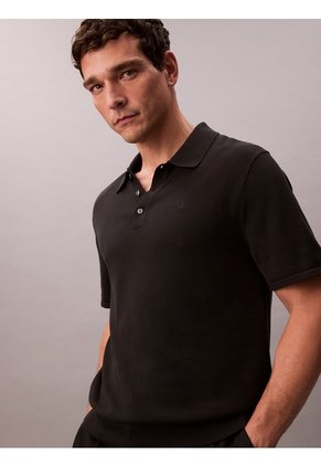 Polo Negro De Algodón Pima Calvin Klein