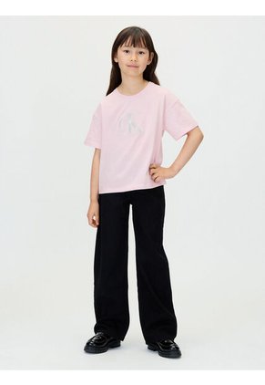 Camiseta Morado Corta Con Monograma Con Acabado Brillante Calvin Klein