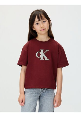Camiseta Vino Tinto Corta Con Monograma Con Acabado Brillante Calvin Klein Calvin Klein