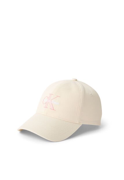 Gorra Beige De Algodón Con Monograma Bordado Calvin Klein