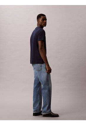 Camiseta Azul Con Micro Logo Calvin Klein