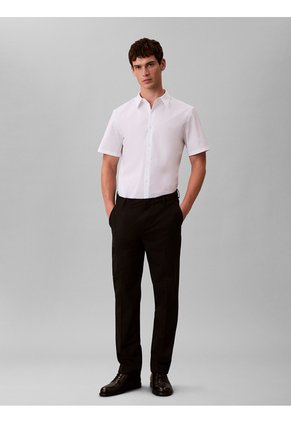Camisa Blanca Slim De Manga Corta Calvin Klein